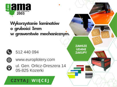 Wykorzystanie laminatów o grubości 3mm w grawerstwie mechanicznym
